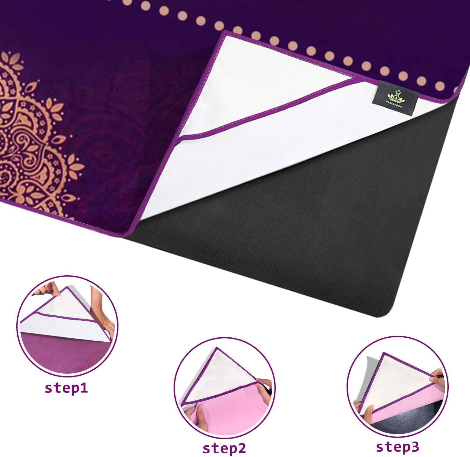 Ultimate Non-Slip Hot Yoga Towel with Exclusive Corner Pockets & Free Spray Bottle - Perfect for Yoga, Pilates, and Fitness!