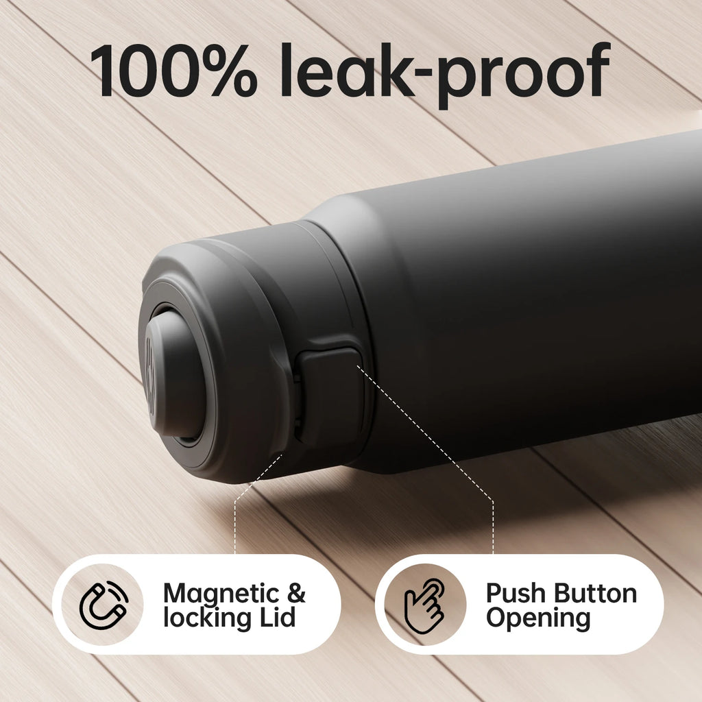 Fiit Haven Magnetic Thermos Stainless Steel | Sports Water Bottle with Magnetic Phone Holder Bouncing Cover Insulation Cup
