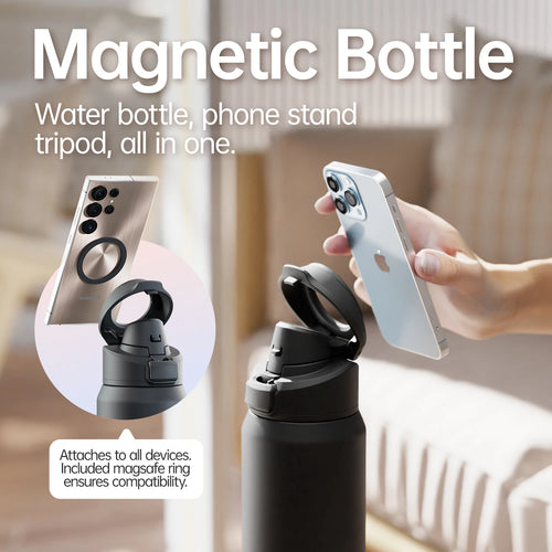 Fiit Haven Magnetic Thermos Stainless Steel | Sports Water Bottle with Magnetic Phone Holder Bouncing Cover Insulation Cup